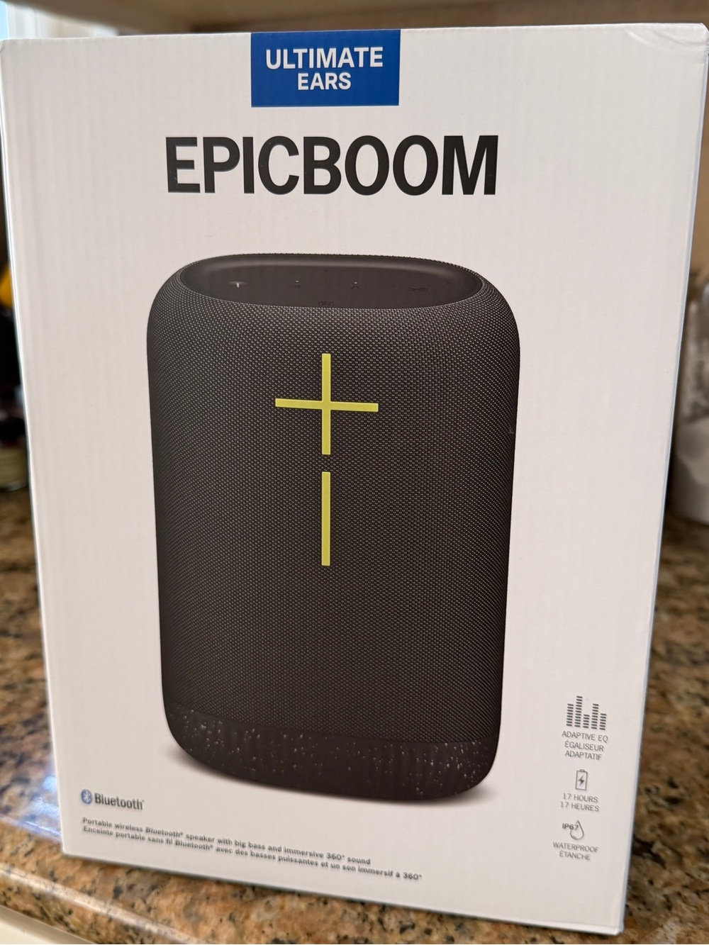 EPICBOOM Portable Bluetooth Speaker - Black with Lime Accents